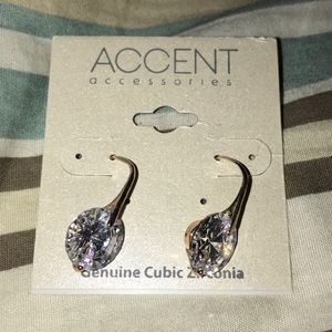 Genuine cubic zirconia ears